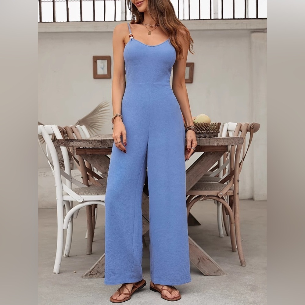 Spaghetti Strap Wide Leg Jumpsuit - Picture 4 of 6